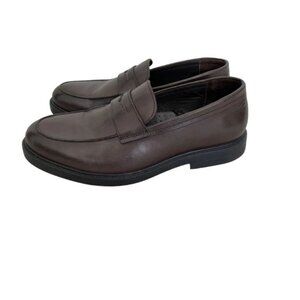 Express Brown Penny Loafers Slip On Dress Shoes Size 10